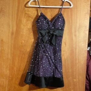 Taboo Purple Dress with Black Trim